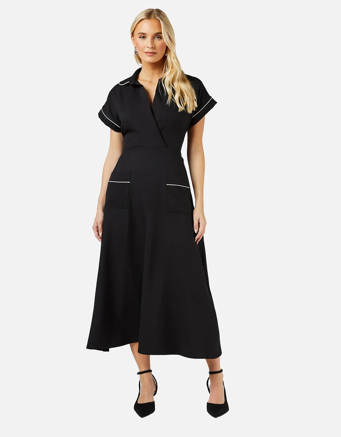 Womens/Ladies Piped Tie Back Dress, 5 of 4