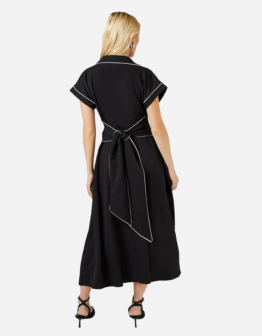 Womens/Ladies Piped Tie Back Dress