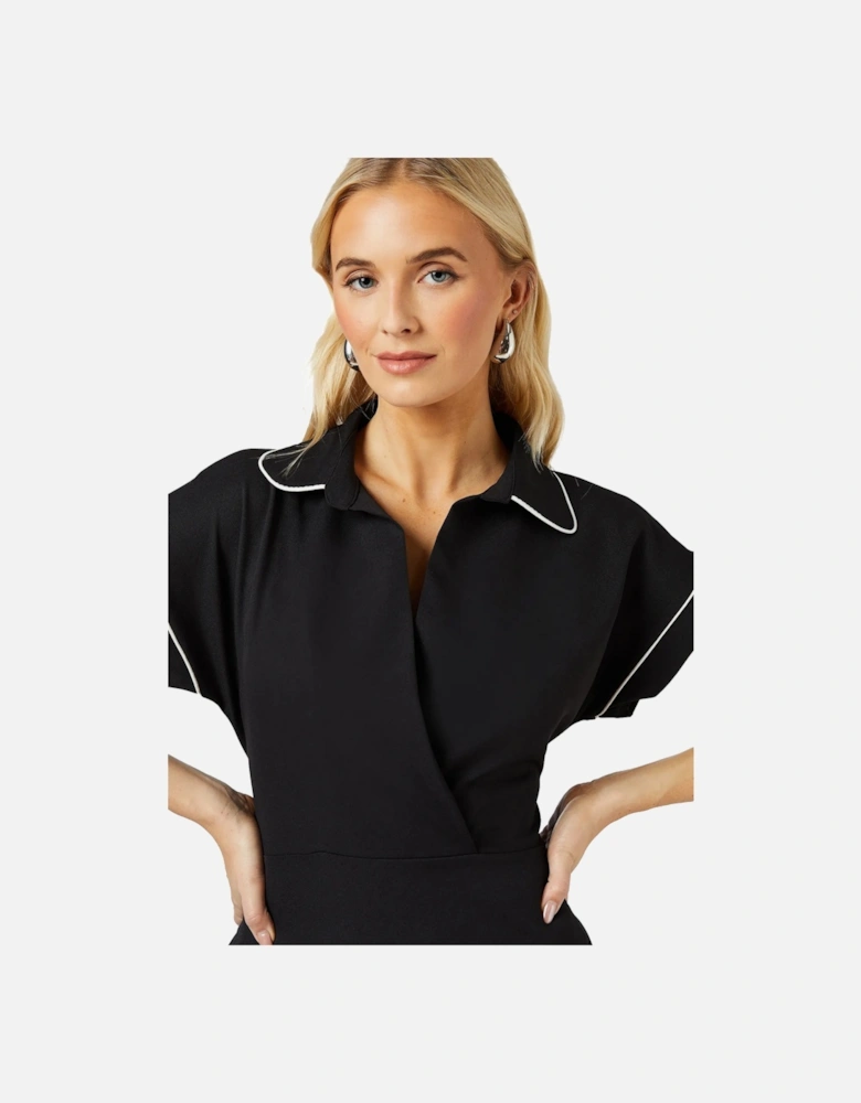 Womens/Ladies Piped Tie Back Dress