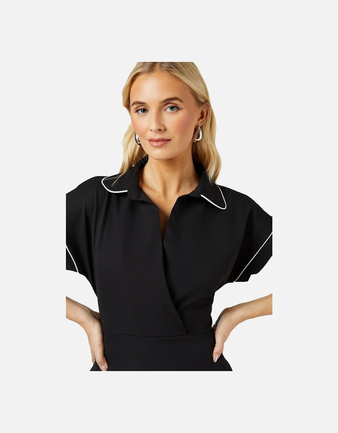 Womens/Ladies Piped Tie Back Dress
