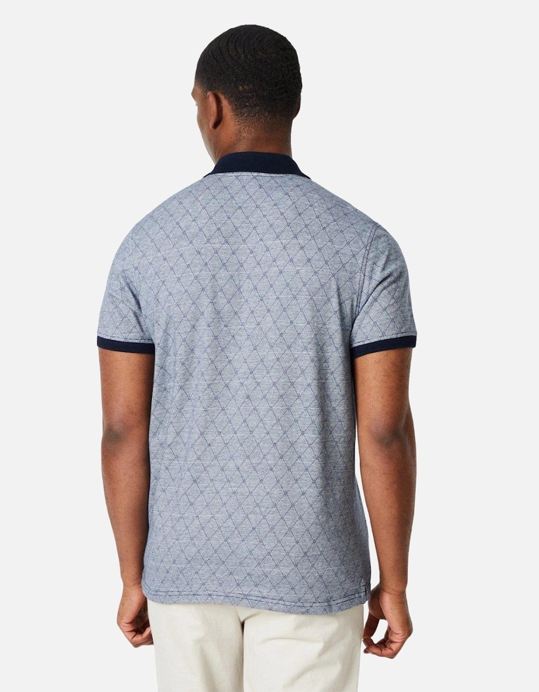Mens Diamond Jacquard Polo Shirt