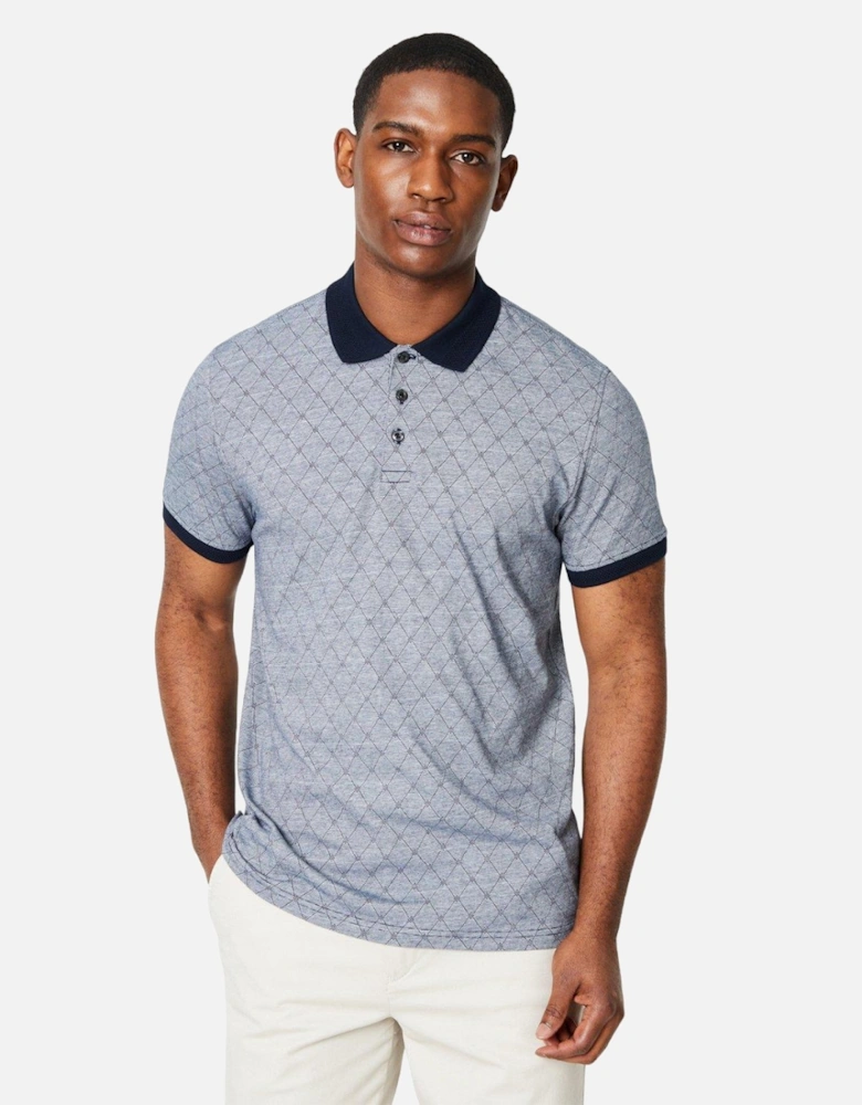 Mens Diamond Jacquard Polo Shirt