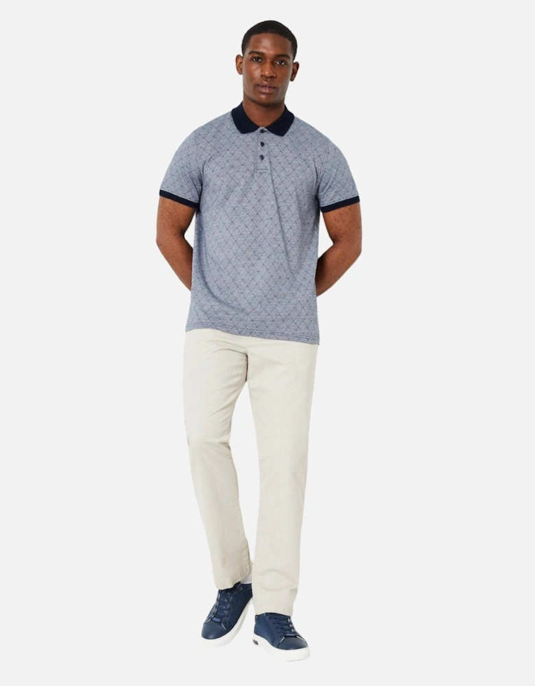 Mens Diamond Jacquard Polo Shirt