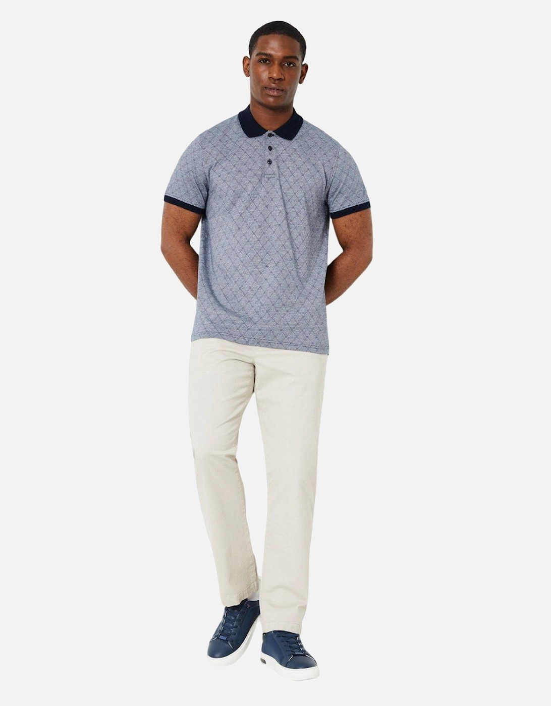 Mens Diamond Jacquard Polo Shirt