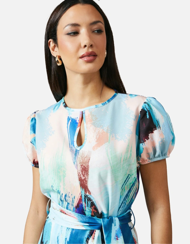 Womens/Ladies Abstract Piped Midi Dress