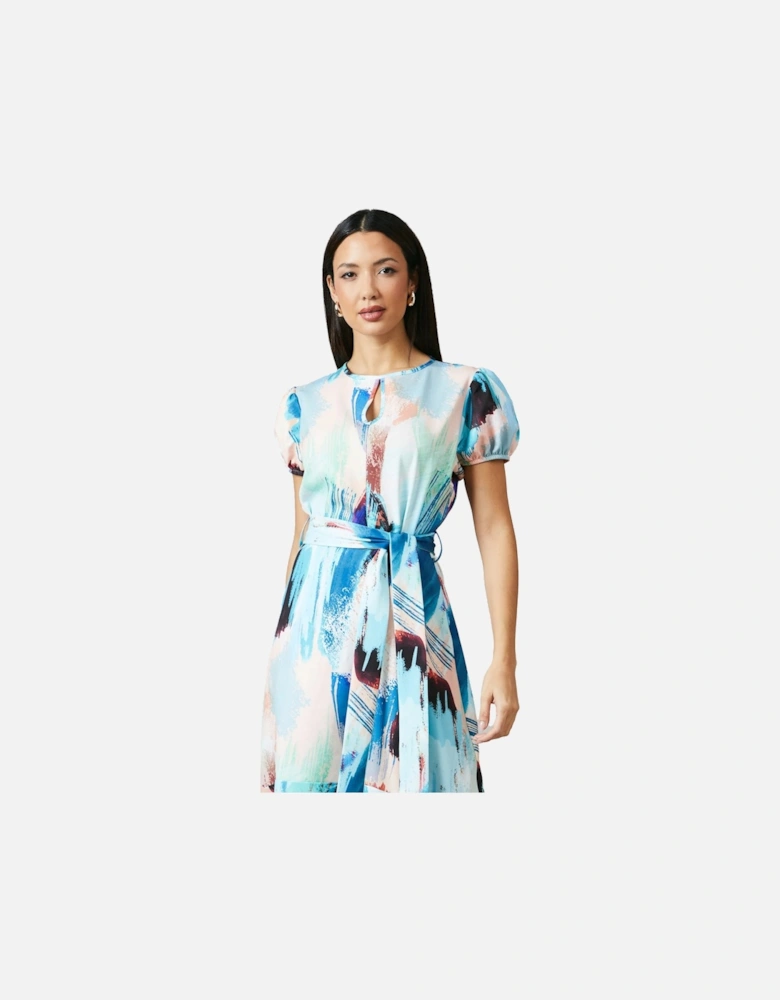 Womens/Ladies Abstract Piped Midi Dress
