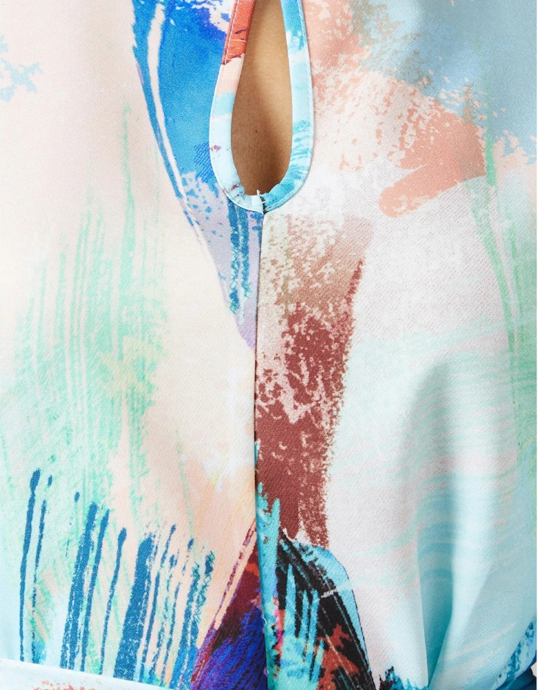 Womens/Ladies Abstract Piped Midi Dress