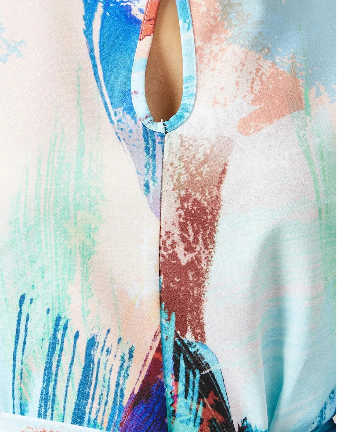 Womens/Ladies Abstract Piped Midi Dress
