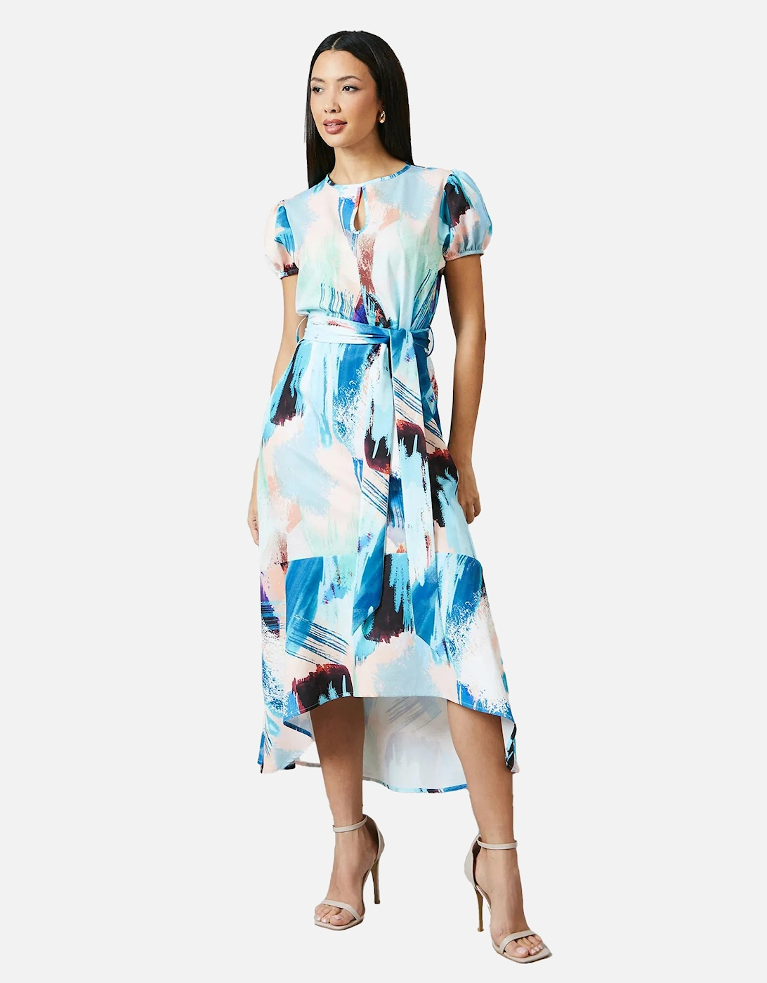 Womens/Ladies Abstract Piped Midi Dress, 6 of 5