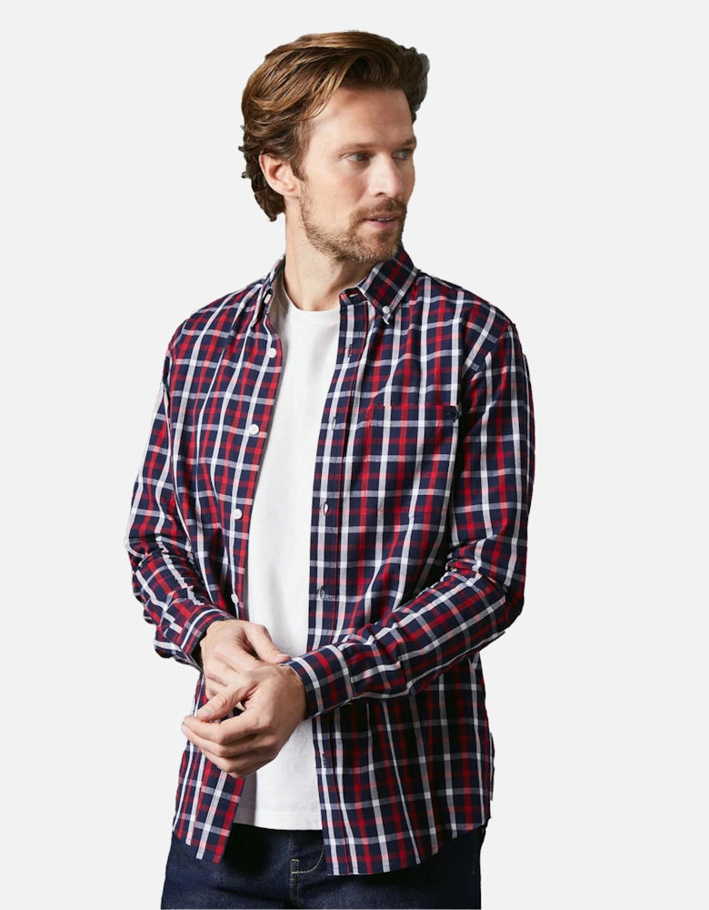 Mens Tattersall Check Long-Sleeved Shirt