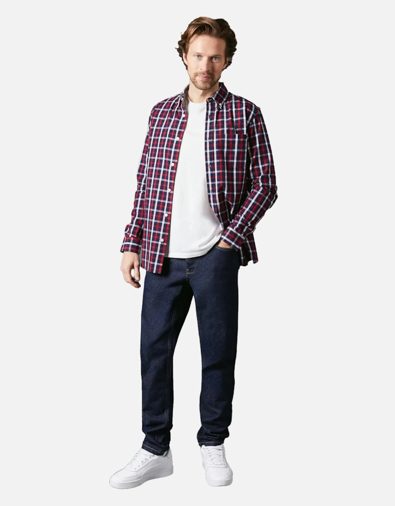 Mens Tattersall Check Long-Sleeved Shirt