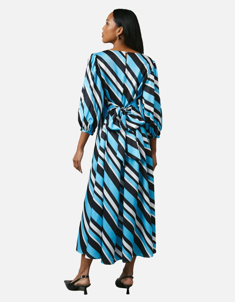 Womens/Ladies Printed Cowl Neck 3/4 Sleeve Midi Dress