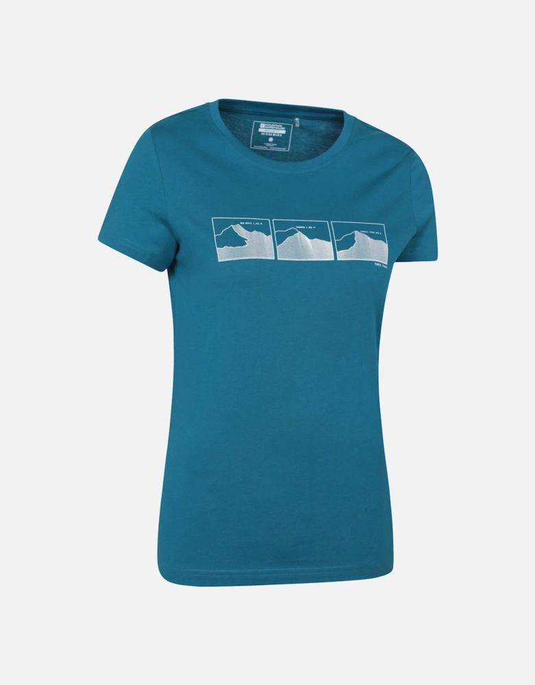 Womens/Ladies Three Peaks Short-Sleeved T-Shirt