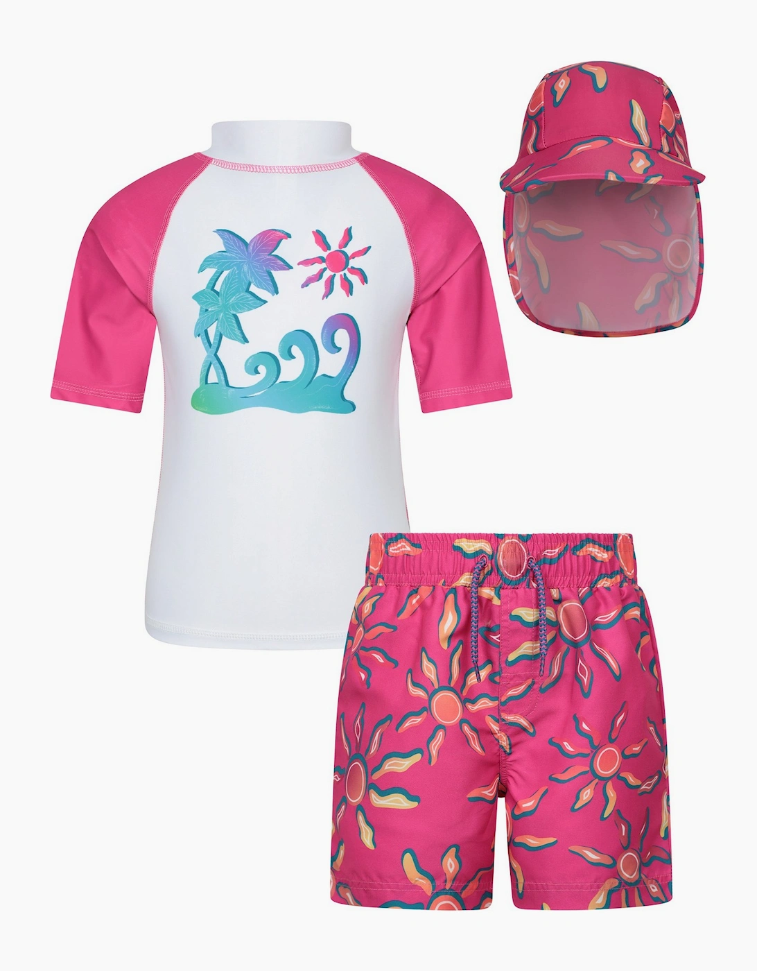 Mountain Warehouse Boys Pink Childrens/ Rash Guard Set - Size: 5 Years/6 Years Kids