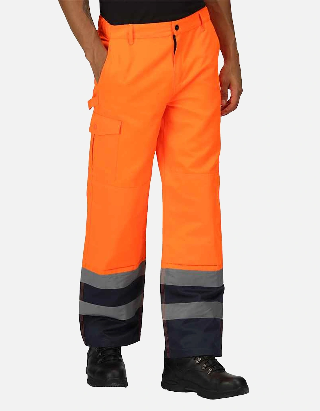 Professional Mens Hi-Vis Cargo Trousers, 2 of 1