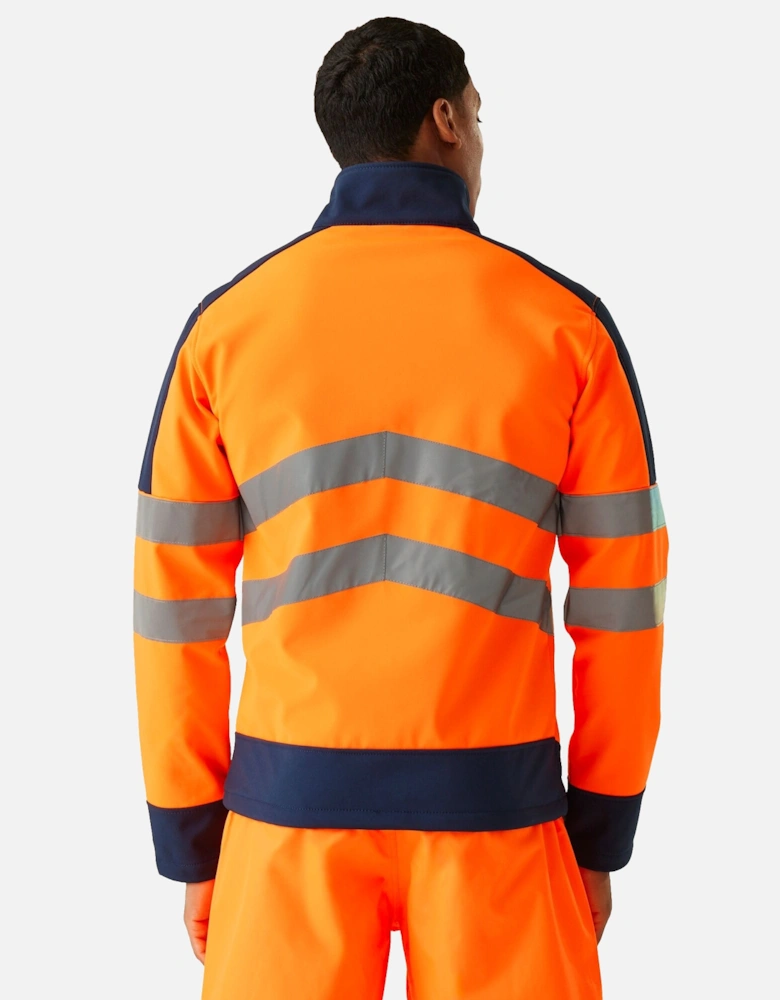 Professional Mens Hi-Vis 3 Layer Soft Shell Jacket