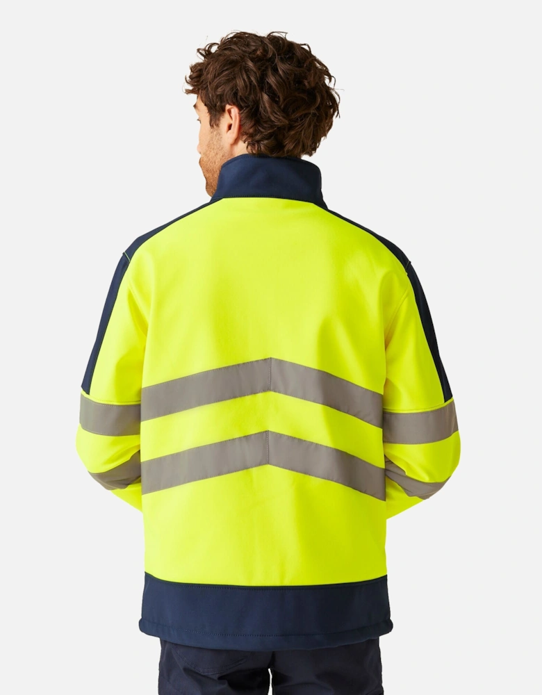 Professional Mens Hi-Vis 3 Layer Soft Shell Jacket