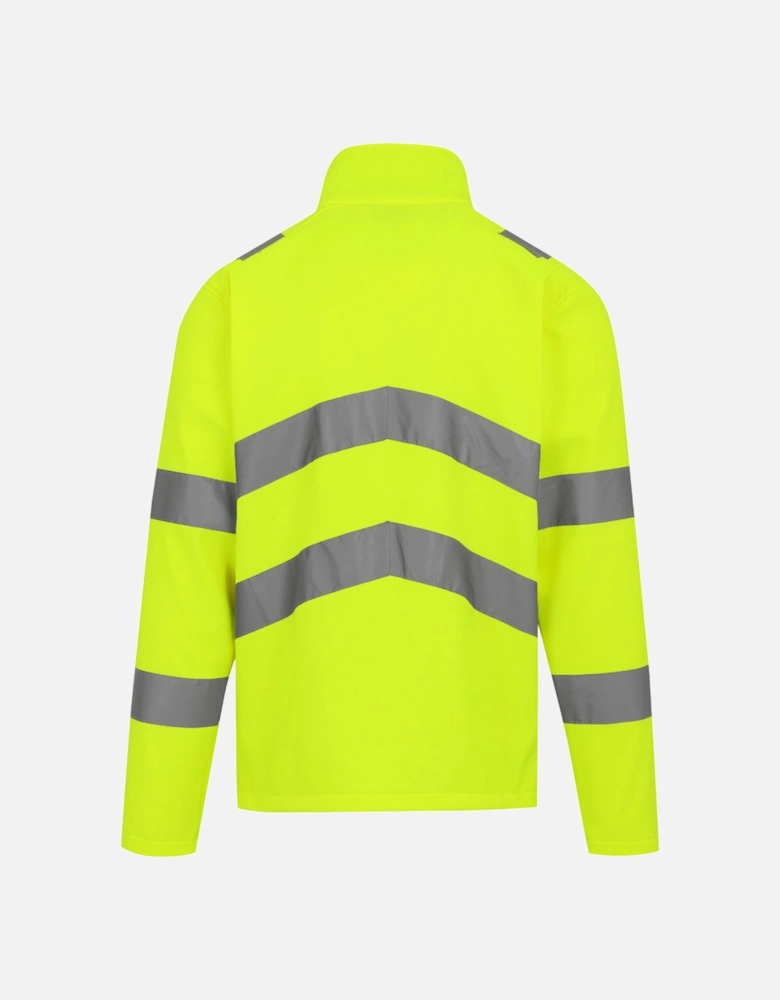 Professional Mens Pro Contract Ablaze Hi-Vis 2 Layer Soft Shell Jacket