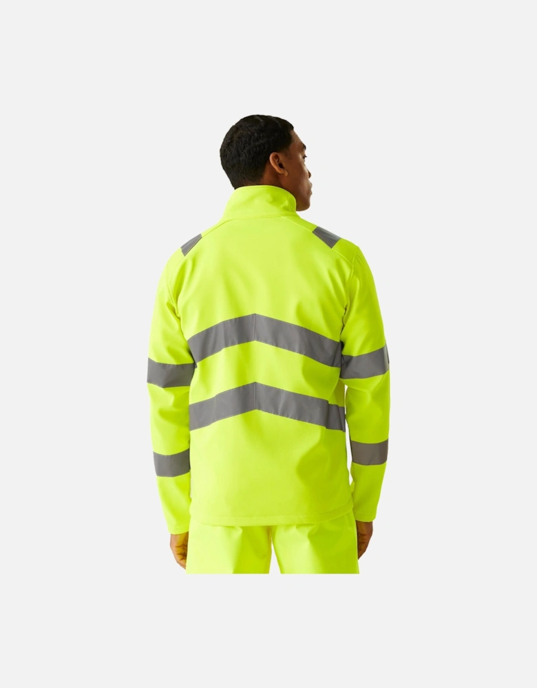 Professional Mens Pro Contract Ablaze Hi-Vis 2 Layer Soft Shell Jacket