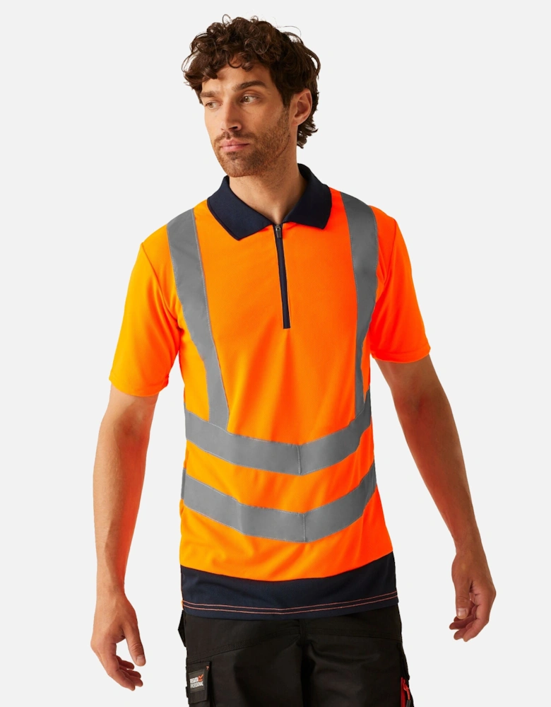 Professional Mens Hi-Vis Reflective Polo Shirt