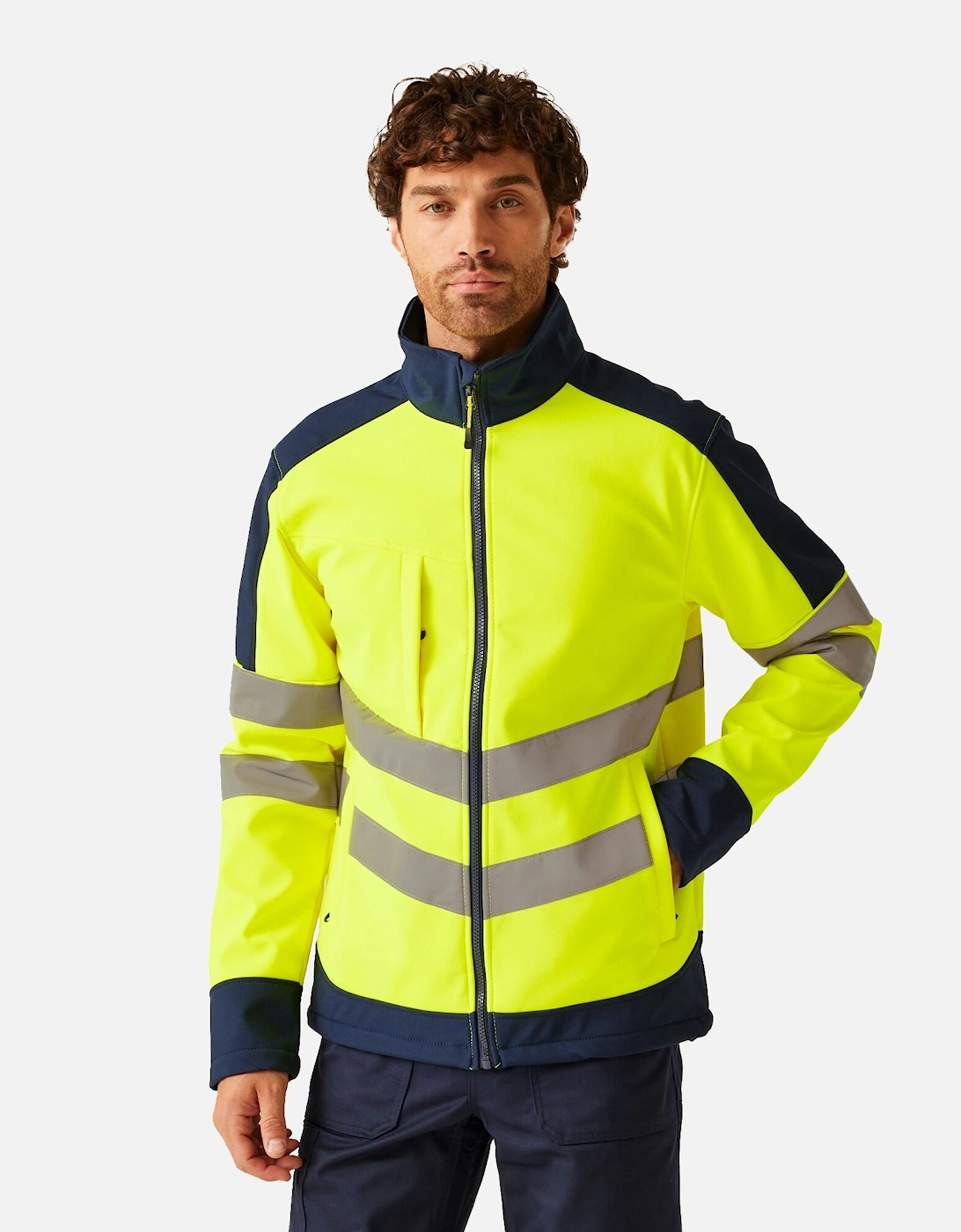 Professional Unisex Adult Hi-Vis Reflective Soft Shell Jacket
