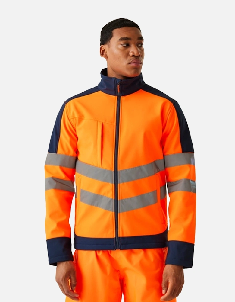 Professional Unisex Adult Hi-Vis Reflective Soft Shell Jacket