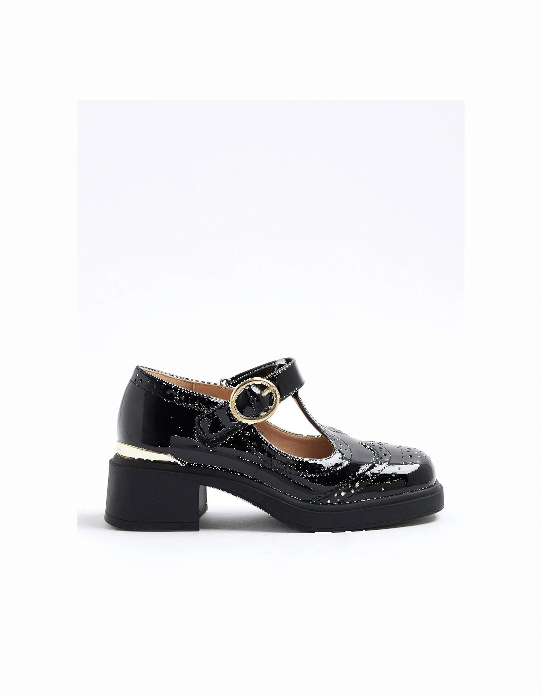 Older Girls Heeled T-bar Mary Jane Shoes - Black, 2 of 1