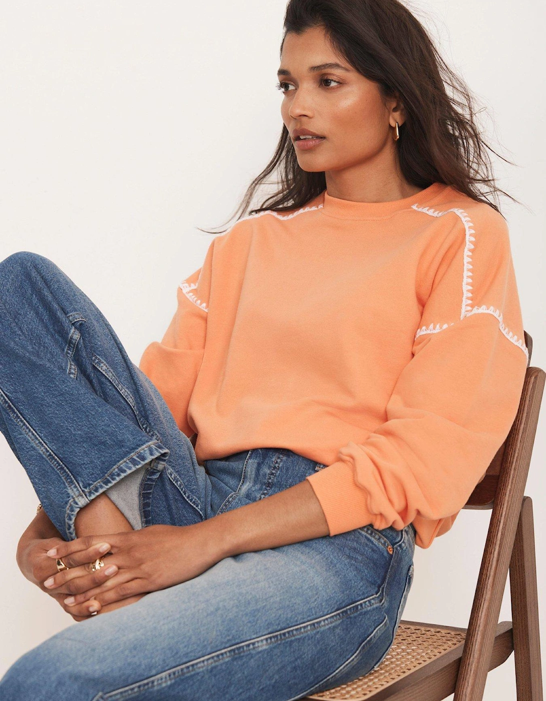 Whipstitch Sweatshirt - Orange, 2 of 1