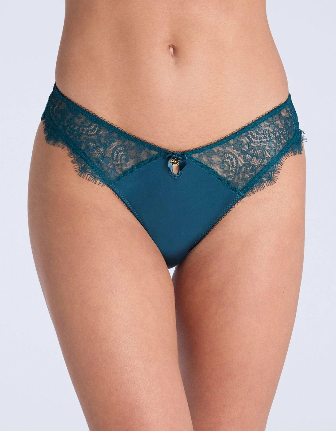 Rylee Satin & Lace Brief - Teal, 2 of 1