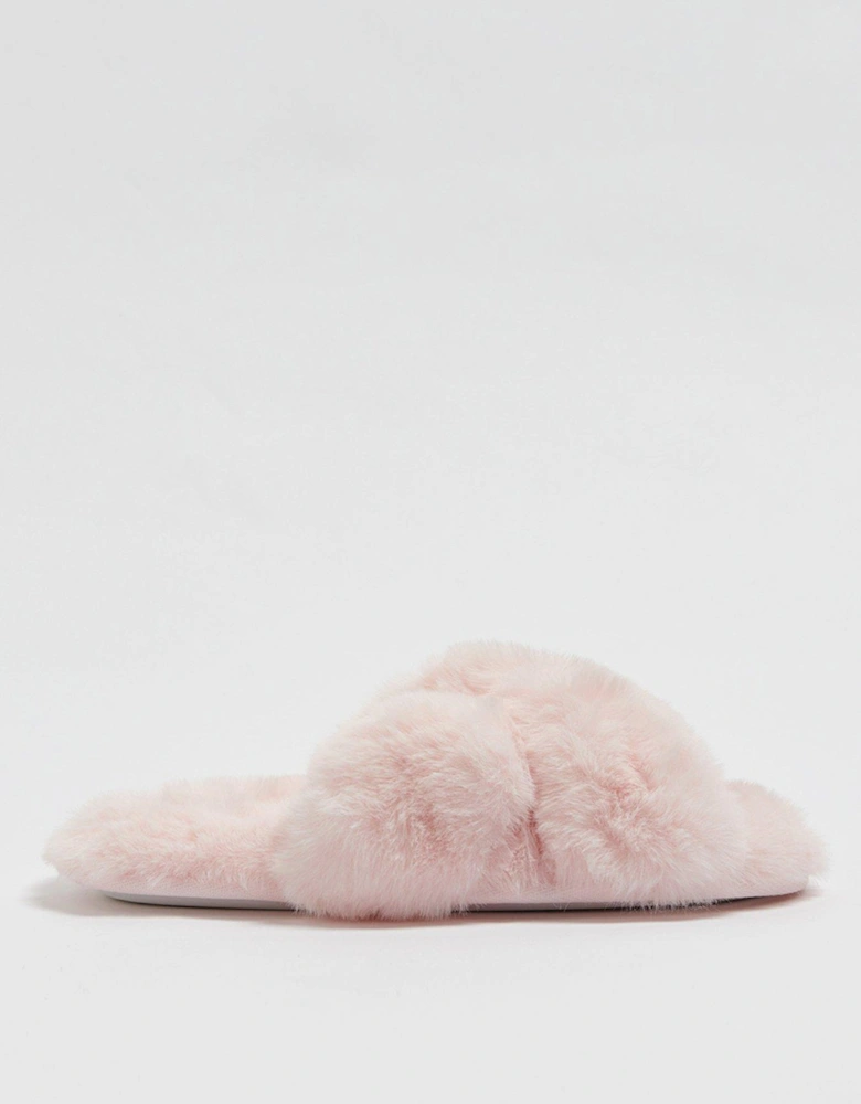 Cross Band Slipper - Powder Pink