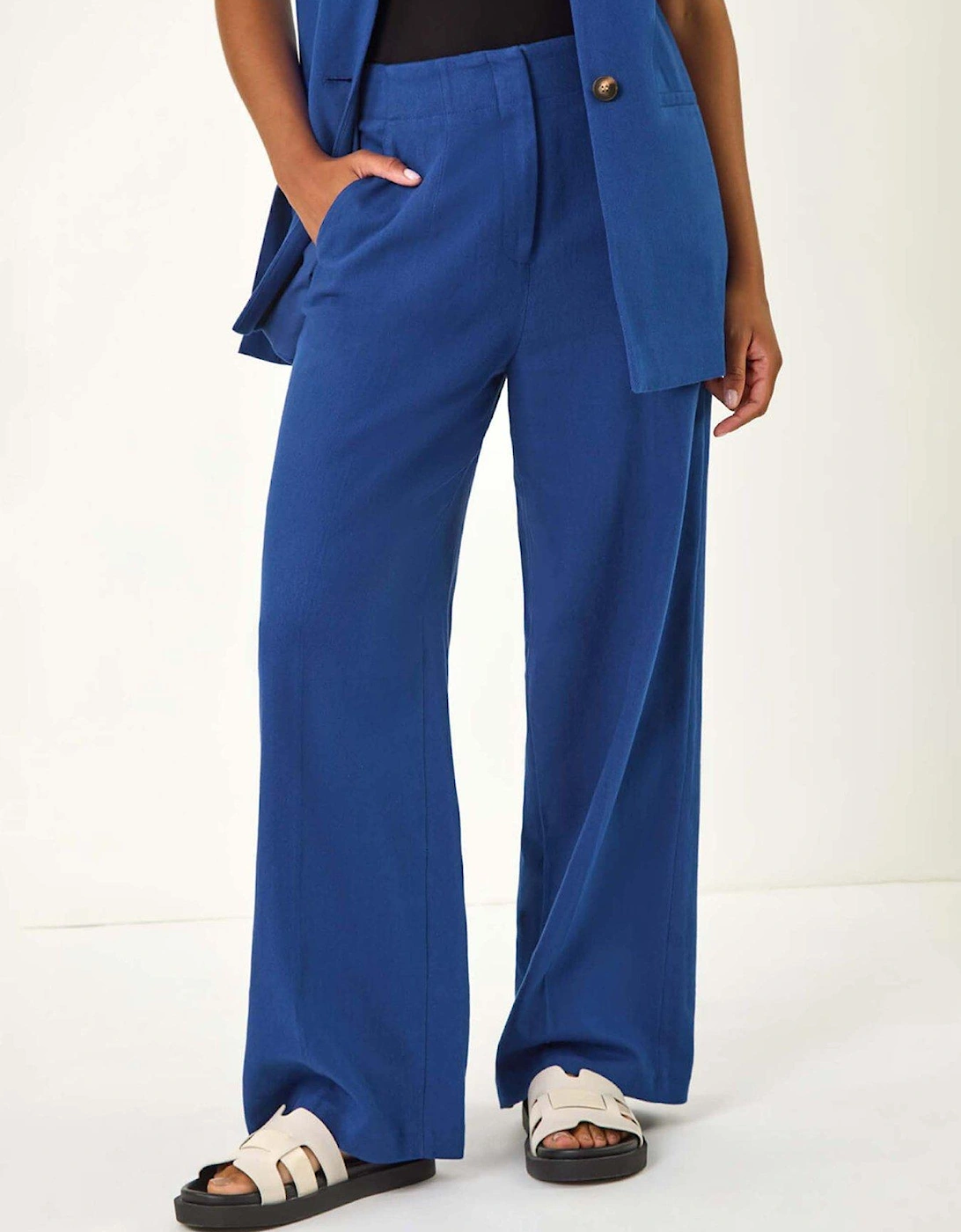 Smart Twill Wide Leg Pocket Trouser - Royal Blue, 2 of 1