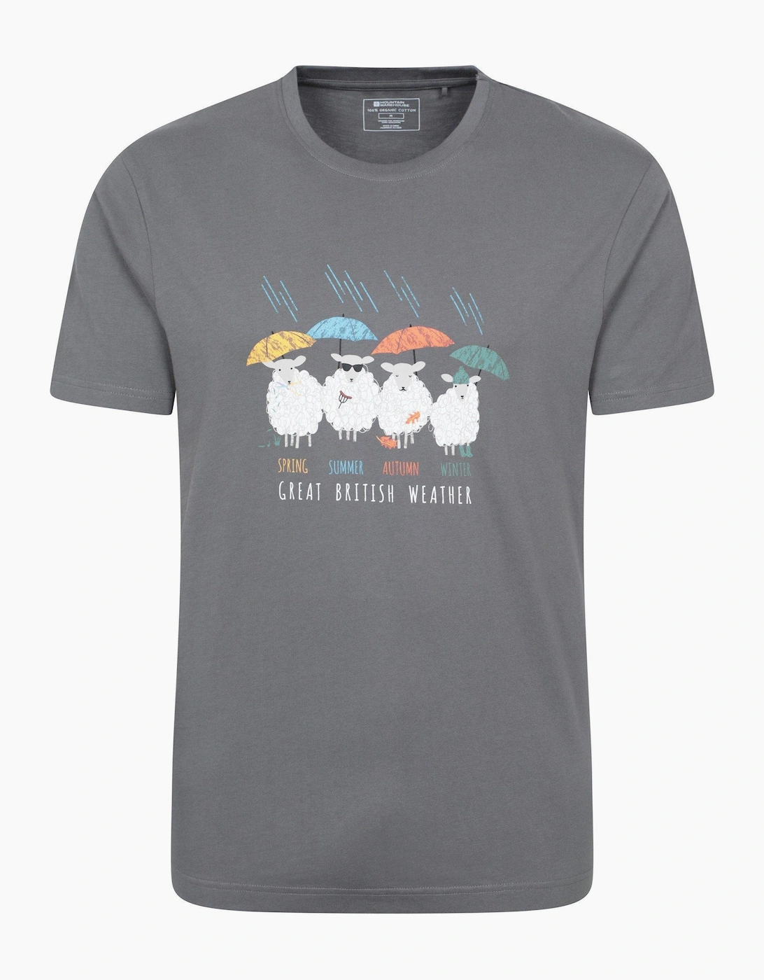 Men's Mountain Warehouse Mens Great British Weather T-Shirt - Grey - Size, 40