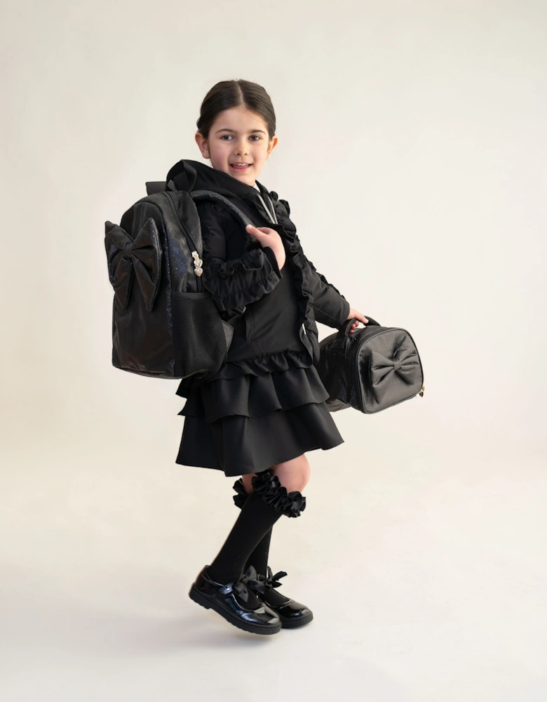 Girls Black Bow Lunchbox