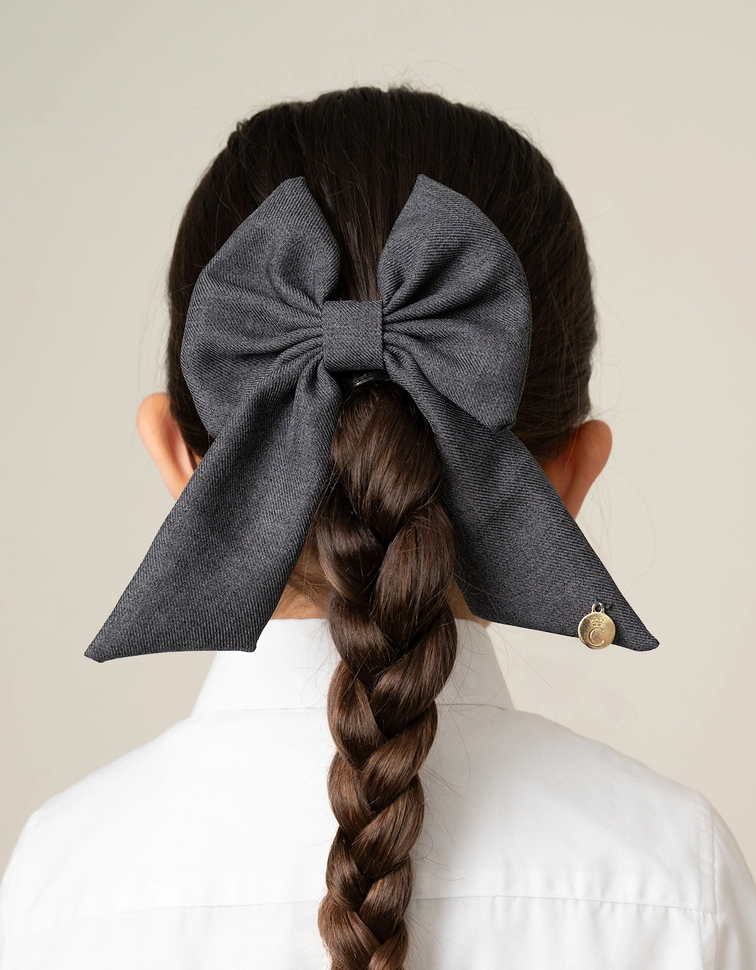 Girls Grey Hair Bow Clip, 5 of 4