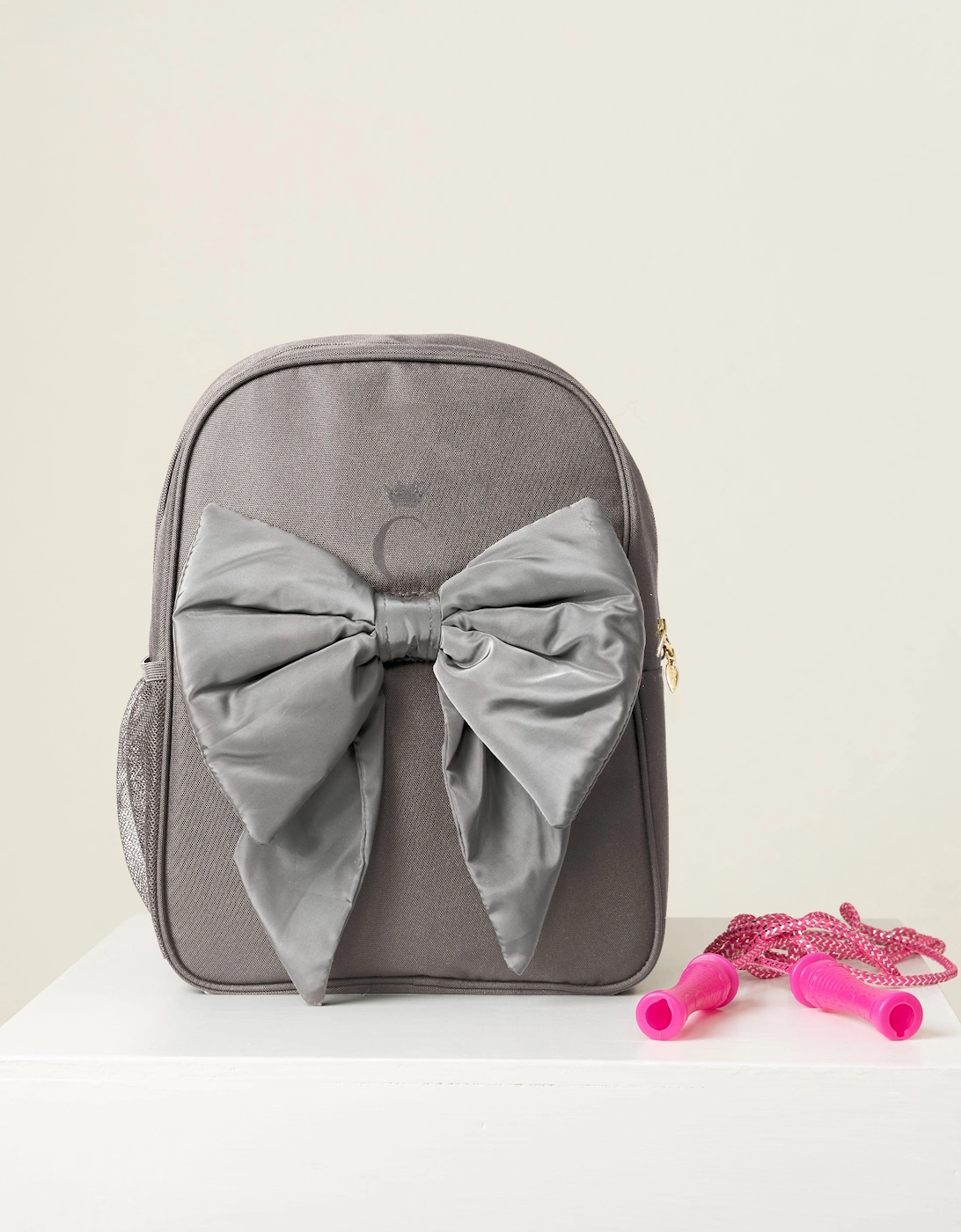 Girls Grey Bow Backpack, 4 of 3