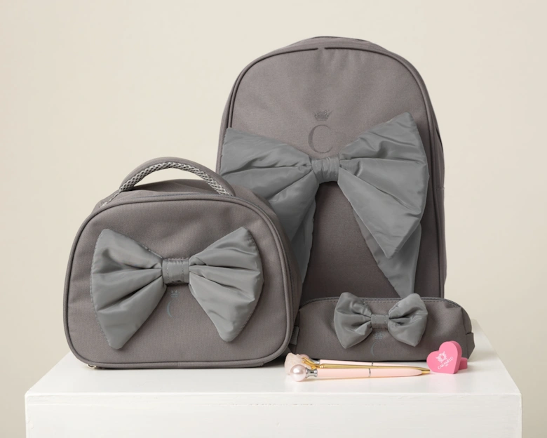 Girls Grey Bow Lunchbox