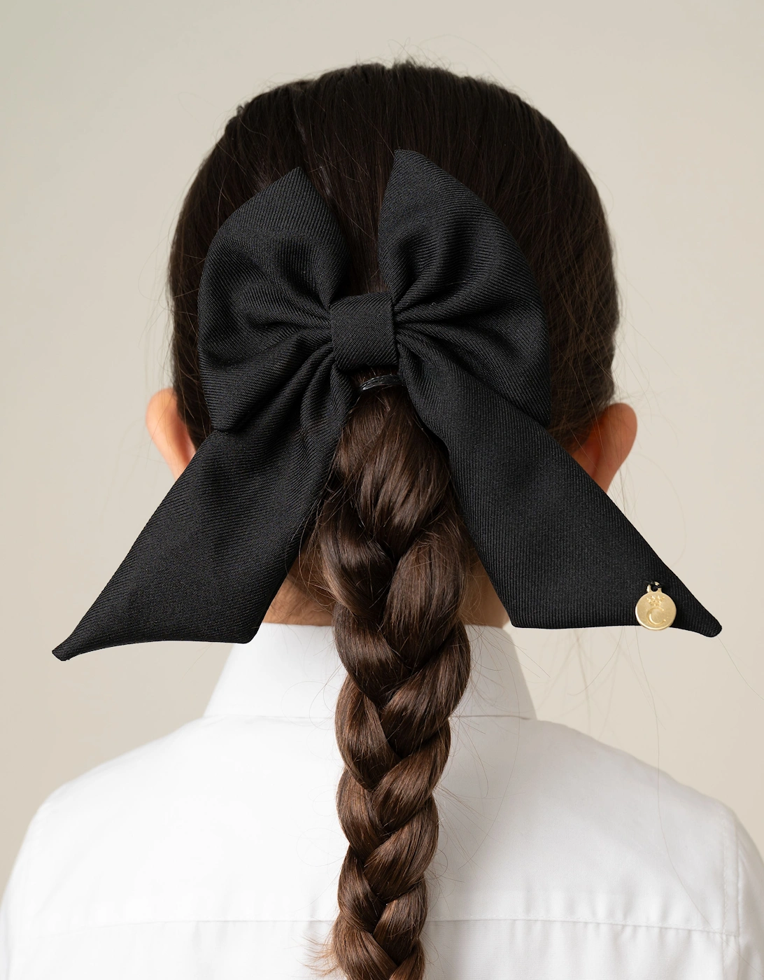 Girls Black Hair Bow Clip, 4 of 3