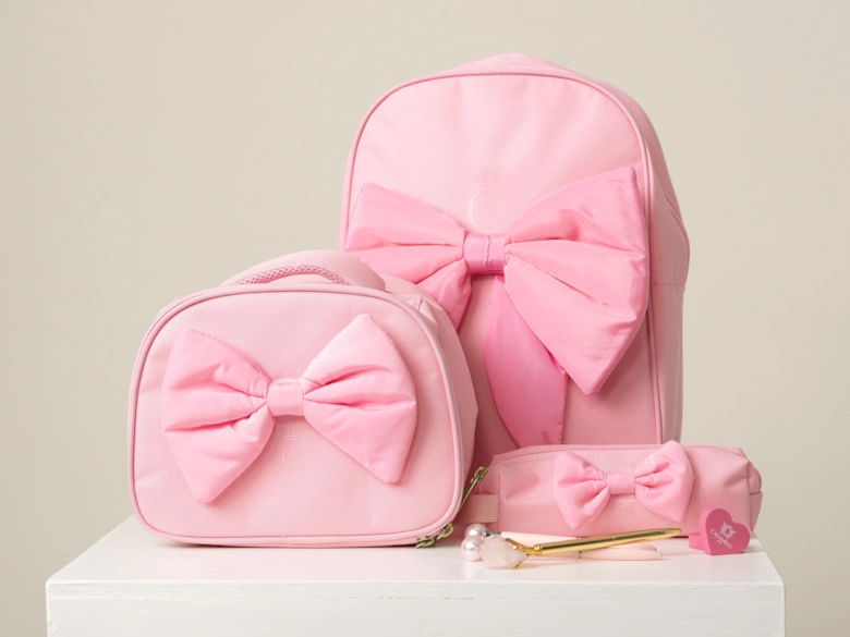 Girls Pink Bow Backpack