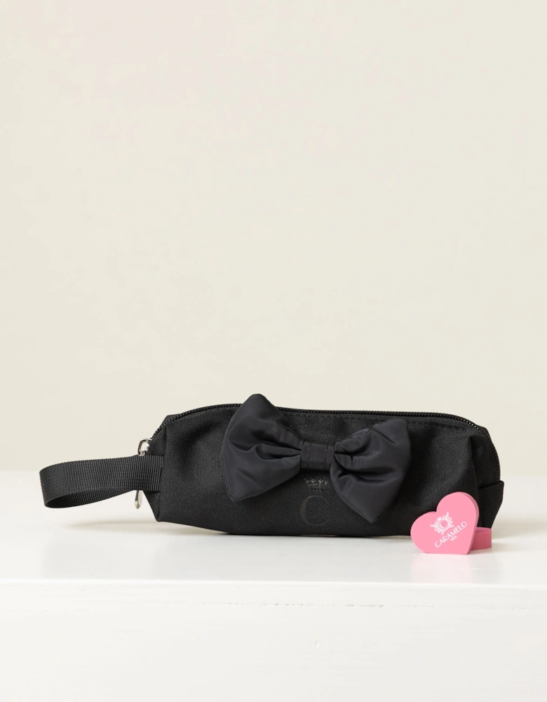 Girls Black Bow Pencil Case
