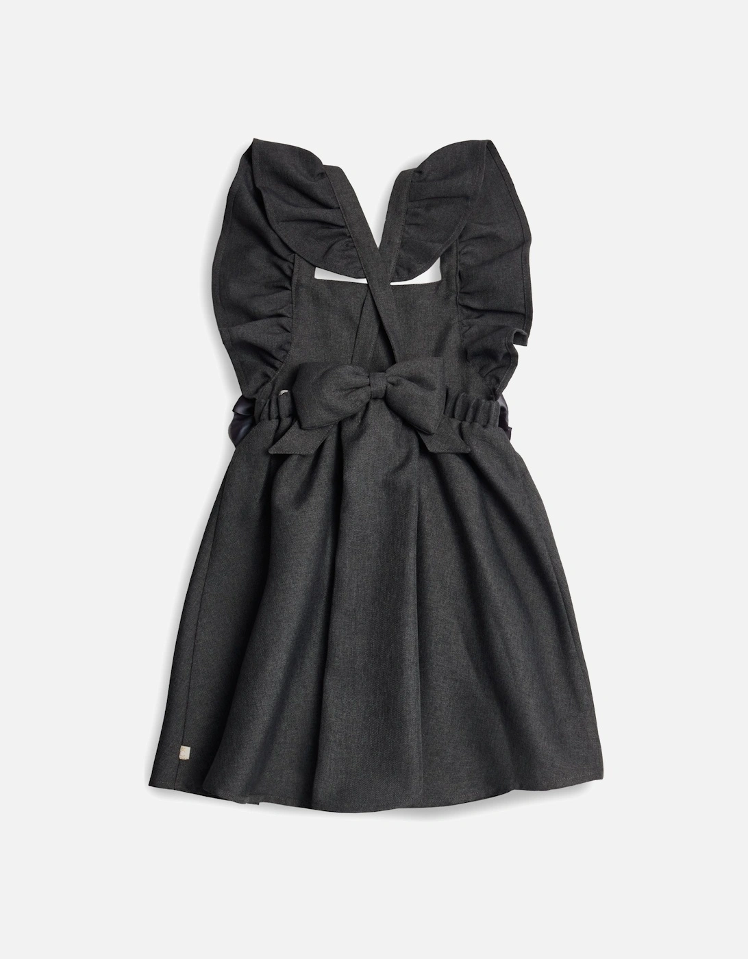Girls Grey Bow Pinafore Dress