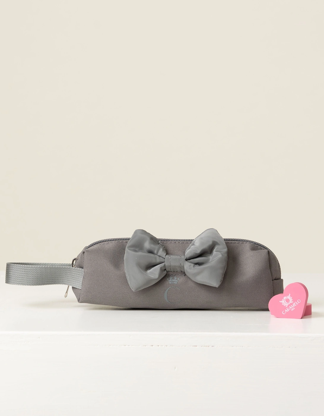Girls Grey Bow Pencil Case, 3 of 2