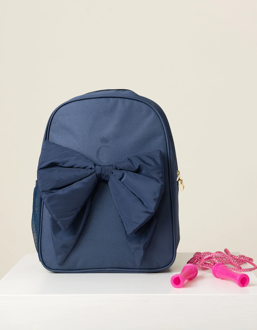 Girls Navy Bow Backpack, 6 of 5