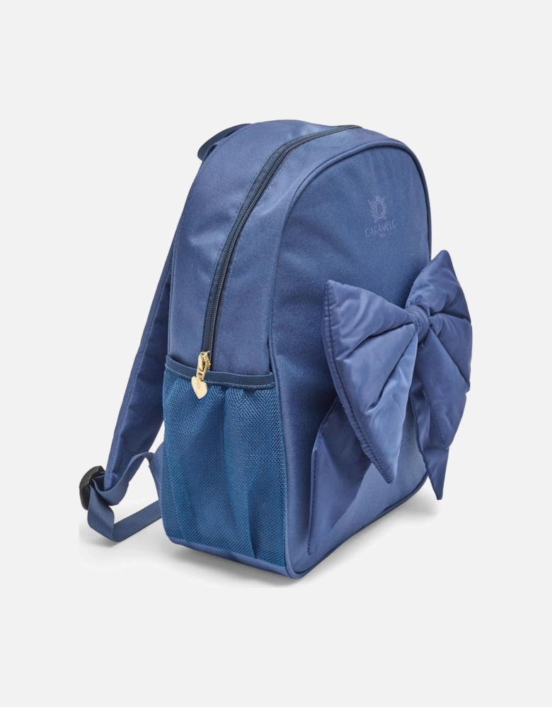 Girls Navy Bow Backpack