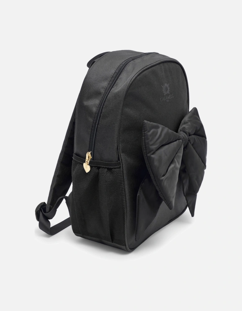Girls Black Bow Backpack