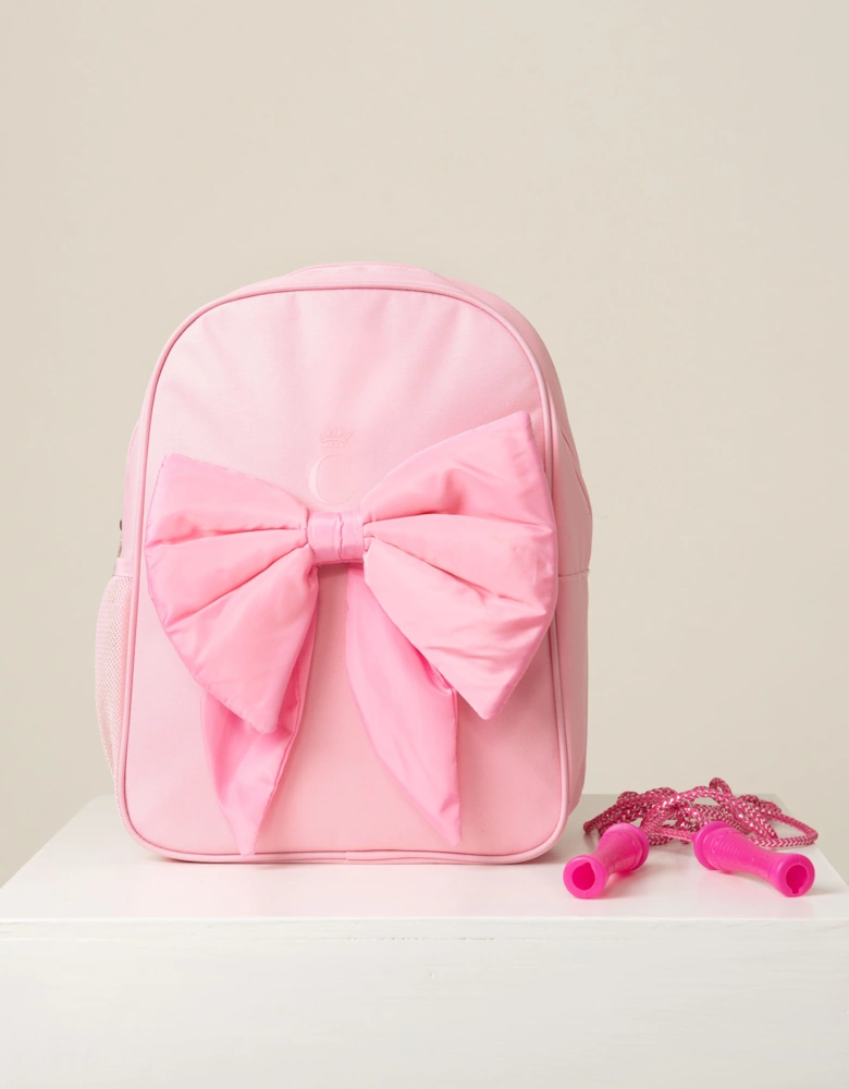 Girls Pink Bow Backpack