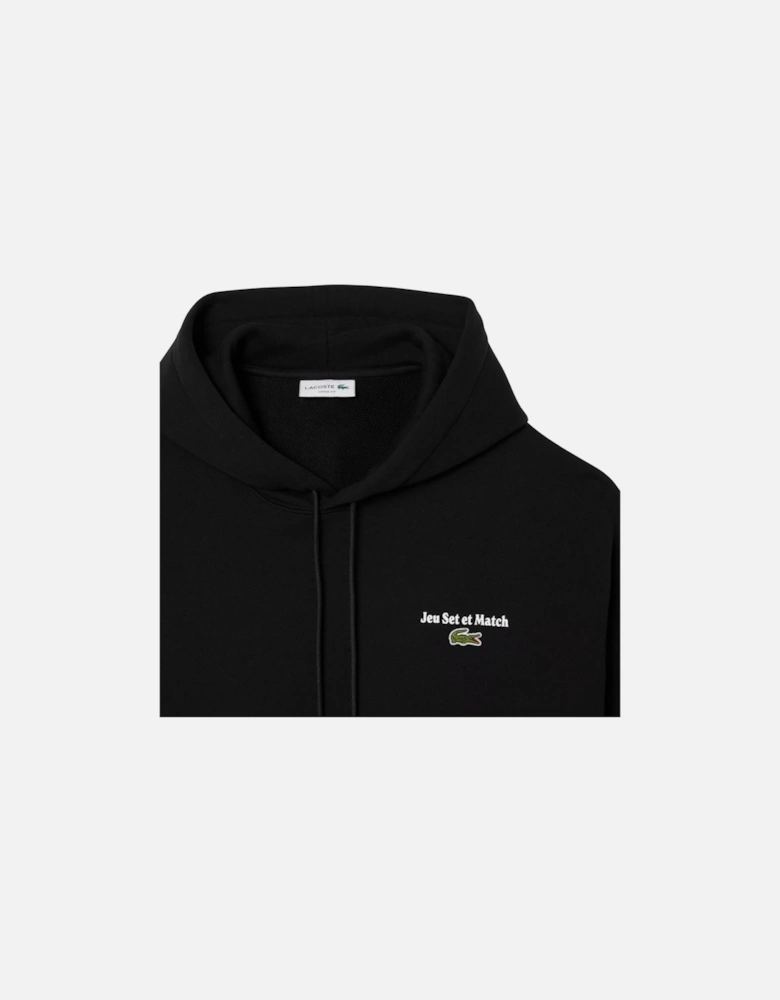 Loose Fit Print Hoodie - Black