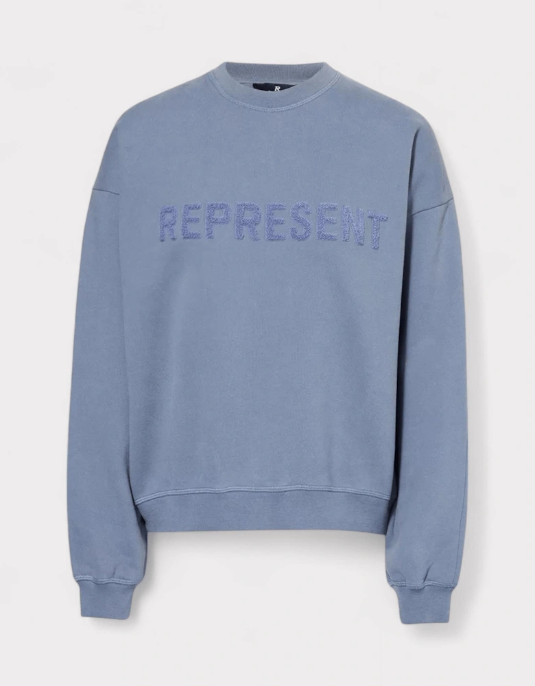 Owners Club Fleece-Branding Cotton-Jersey Sweatshirt Steel Blue