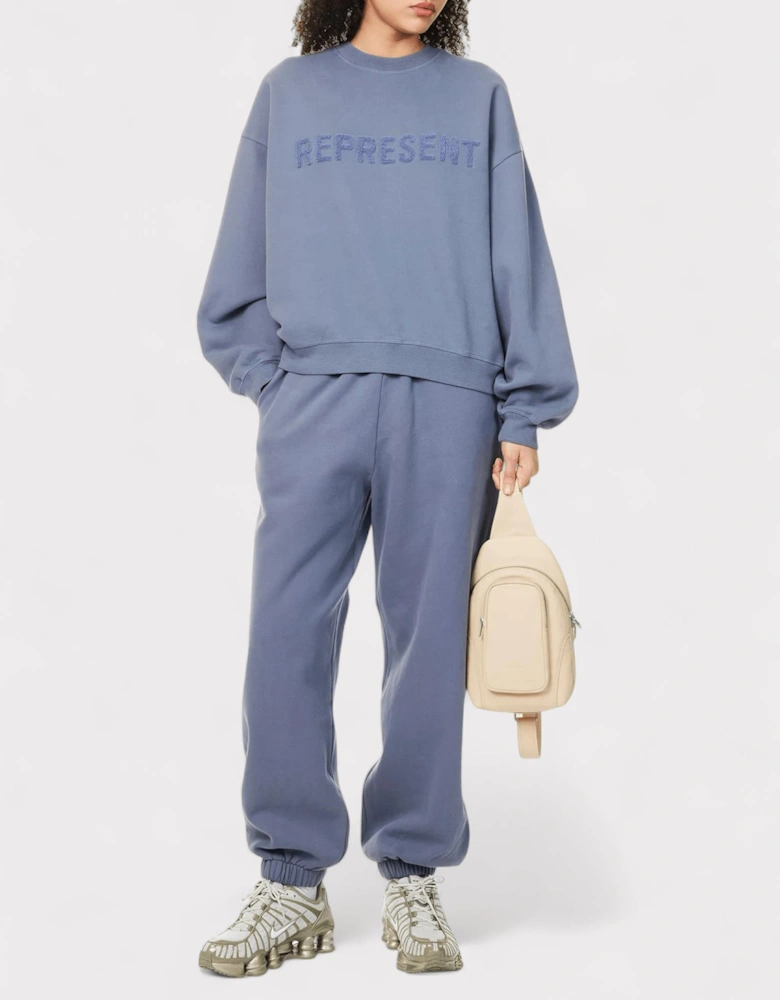 Owners Club Fleece-Branding Cotton-Jersey Sweatshirt Steel Blue