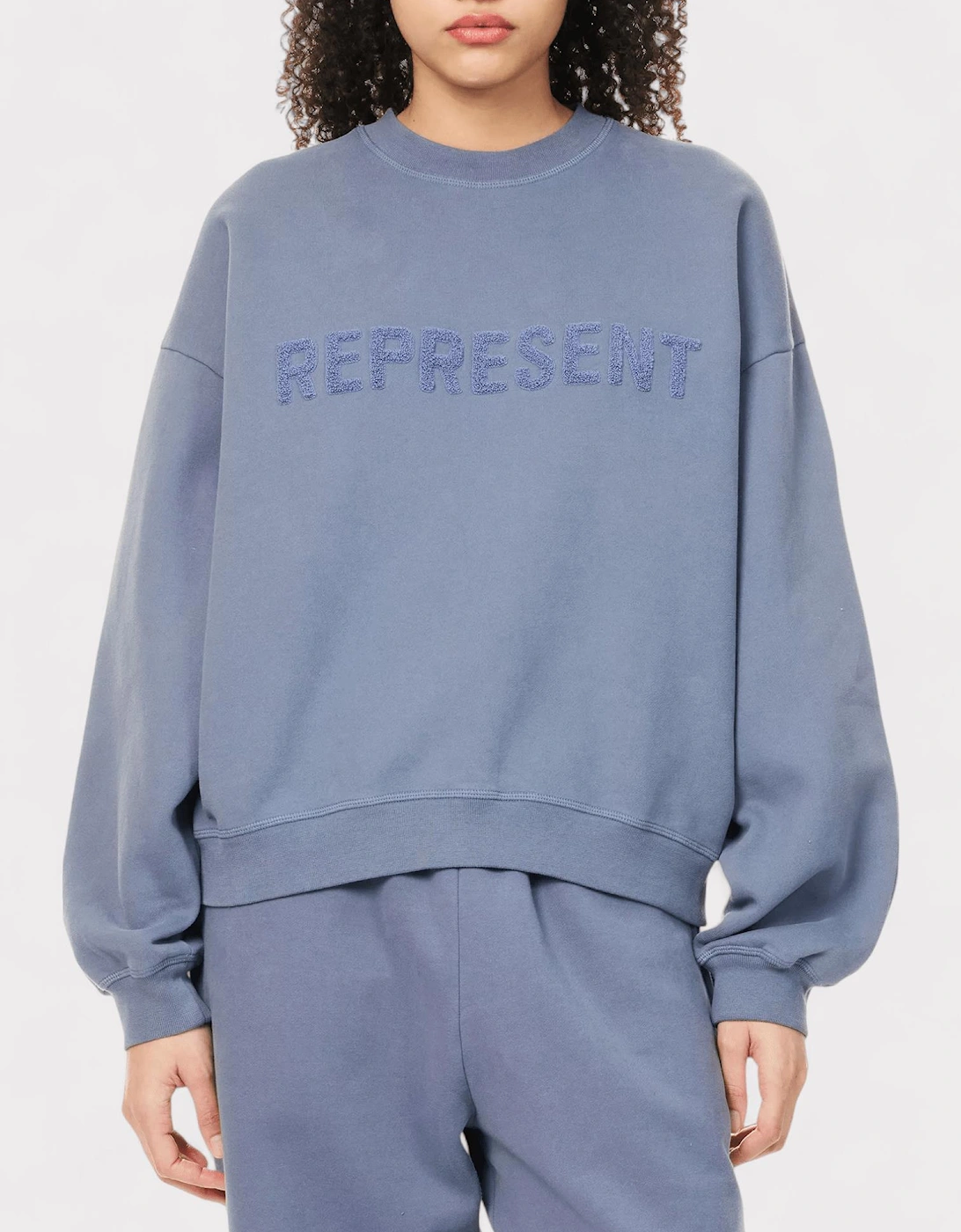 Owners Club Fleece-Branding Cotton-Jersey Sweatshirt Steel Blue