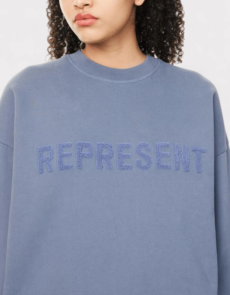Owners Club Fleece-Branding Cotton-Jersey Sweatshirt Steel Blue